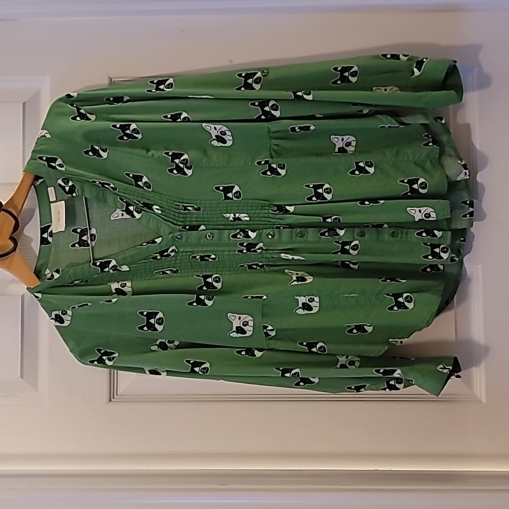 Rare hard to find Maeve Anthropologie frenchie french bull dog top